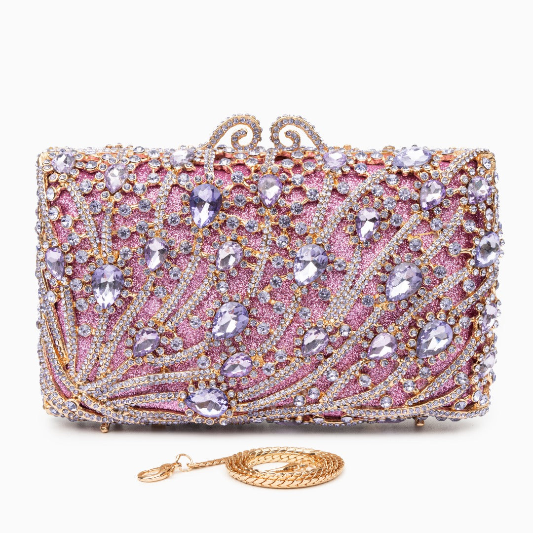 Rosé Crystal Bloom Clutch – FIORENE