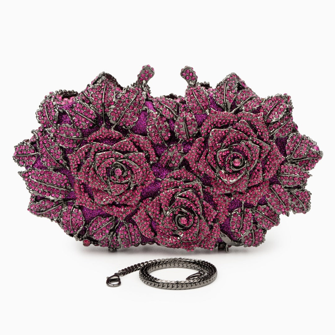 Fuchsia Rose Crystal Clutch – FIORENE
