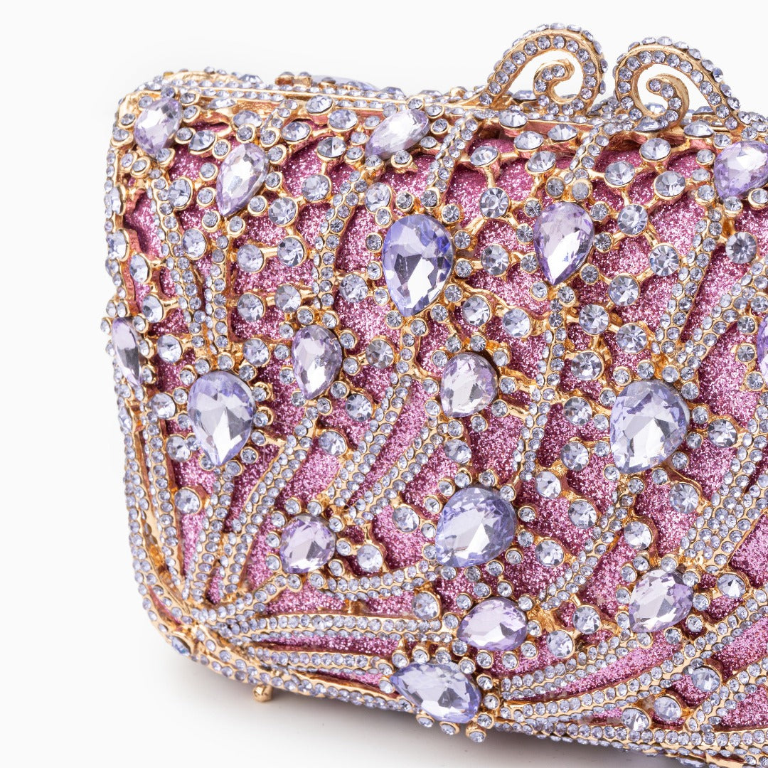 Rosé Crystal Bloom Clutch – FIORENE