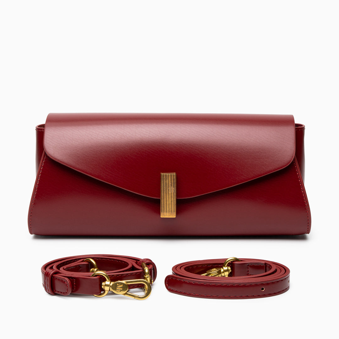 Classic Elegance Clutch with Gold Bar - FIORENE