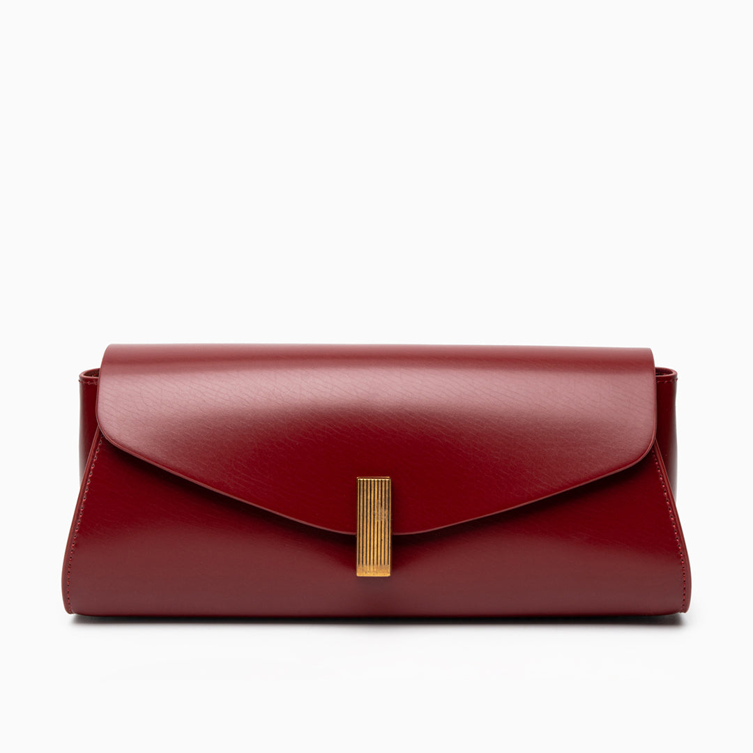 Classic Elegance Clutch with Gold Bar - FIORENE