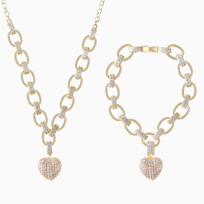 Crystal Heart Link Set – FIORENE