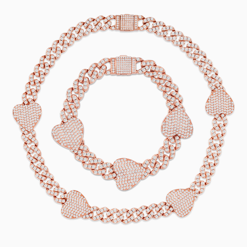Bellanza Iced Heart Chain Set – FIORENE
