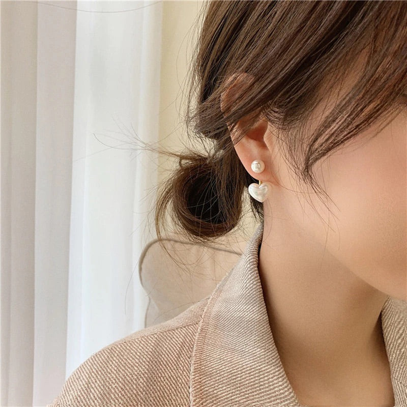 Pearl Heart Drop Earrings – FIORENE