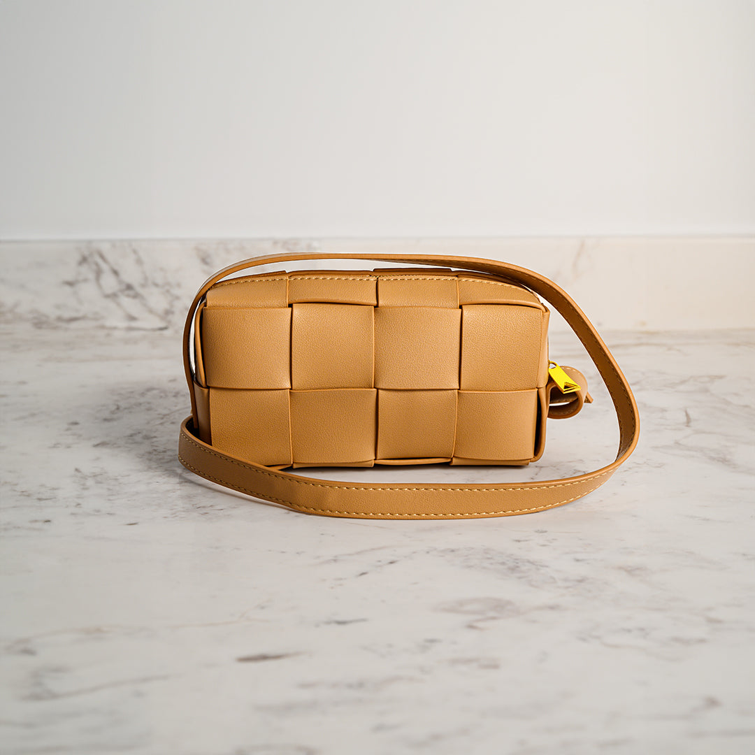 Latte Grid Mini Shoulder Bag – FIORENE