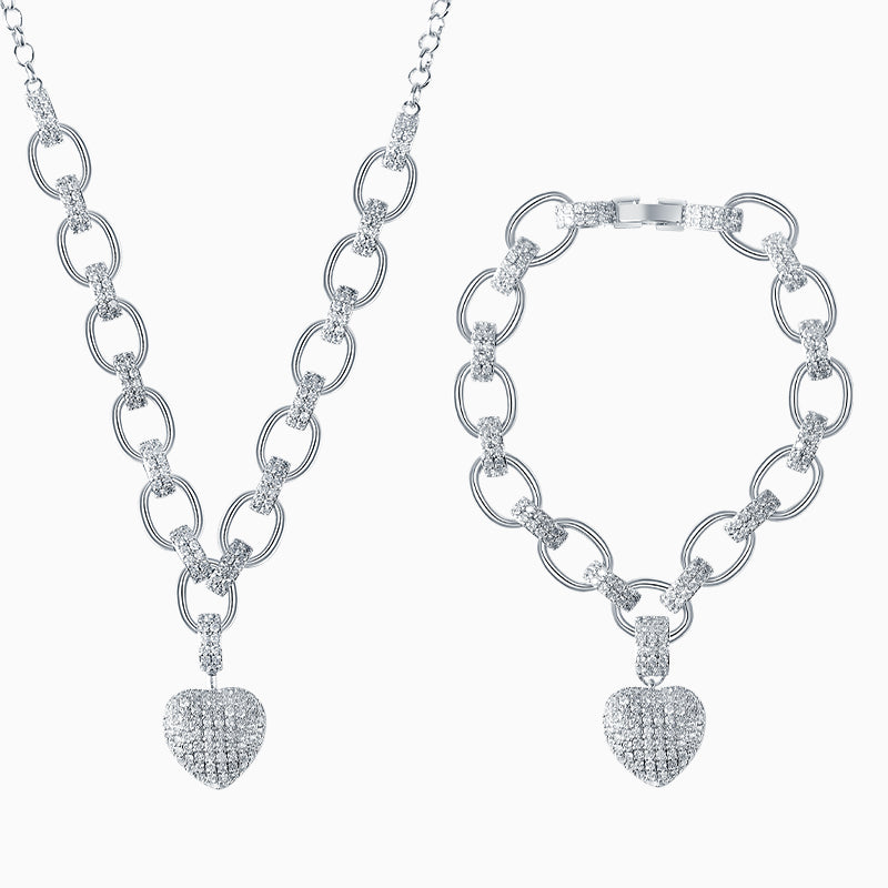 Crystal Heart Link Set – FIORENE