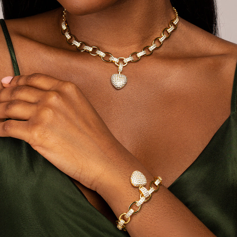 Crystal Heart Link Set – FIORENE