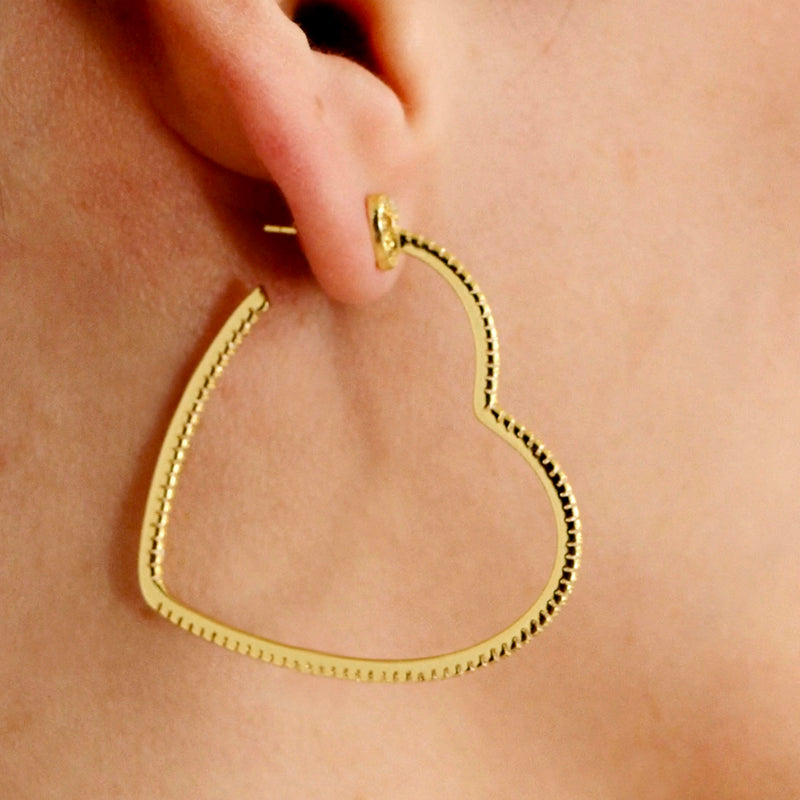 Éloise Heartline Hoop Earrings – FIORENE