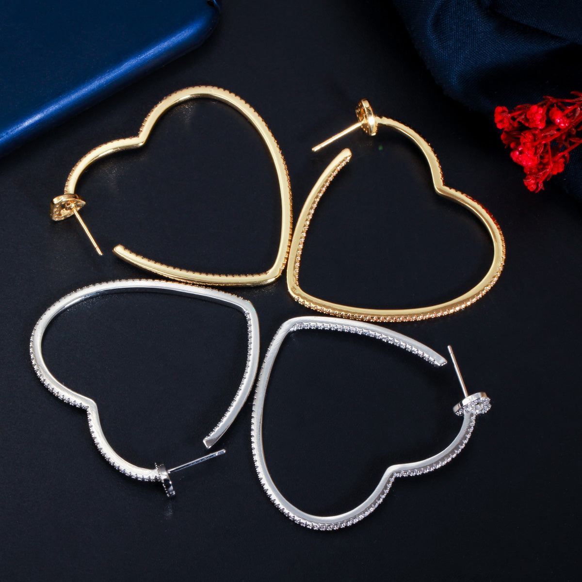 Éloise Heartline Hoop Earrings – FIORENE