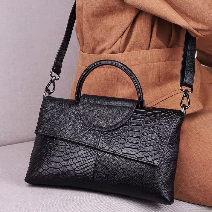 Midnight Croc Shoulder Bag – FIORENE