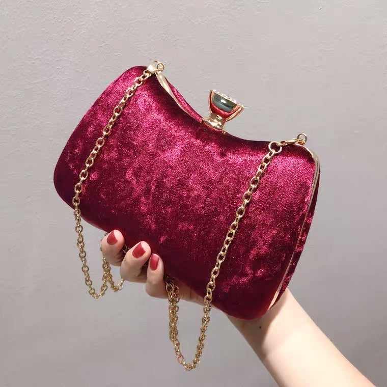 Velvet Ruby Crown Clutch – FIORENE