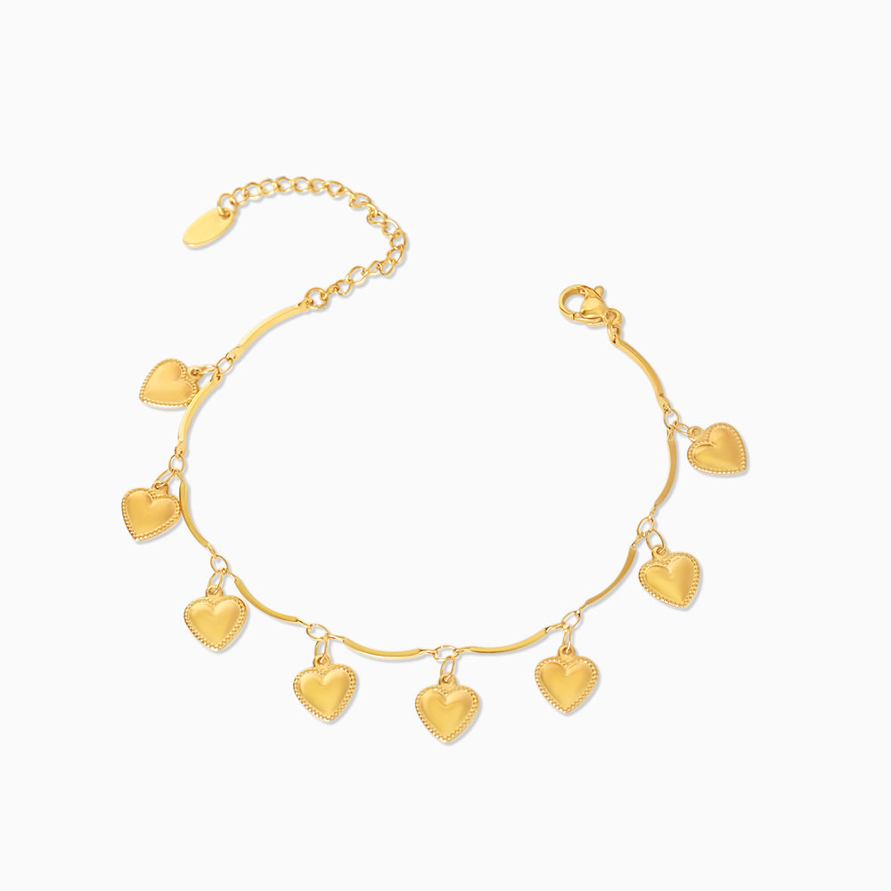 Isla Golden Heart Anklet – FIORENE