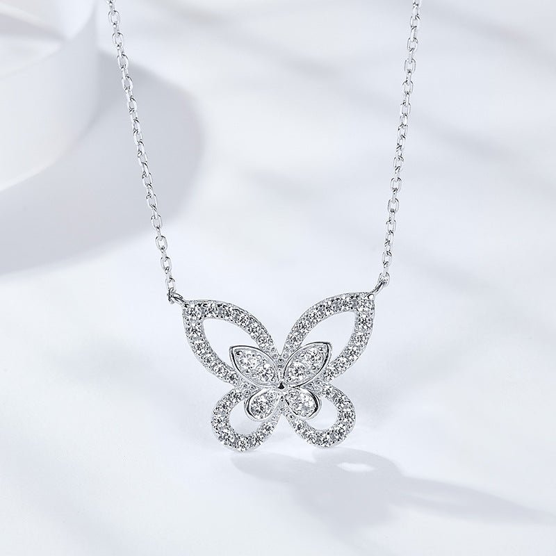 Alouette Silver Butterfly Necklace – FIORENE