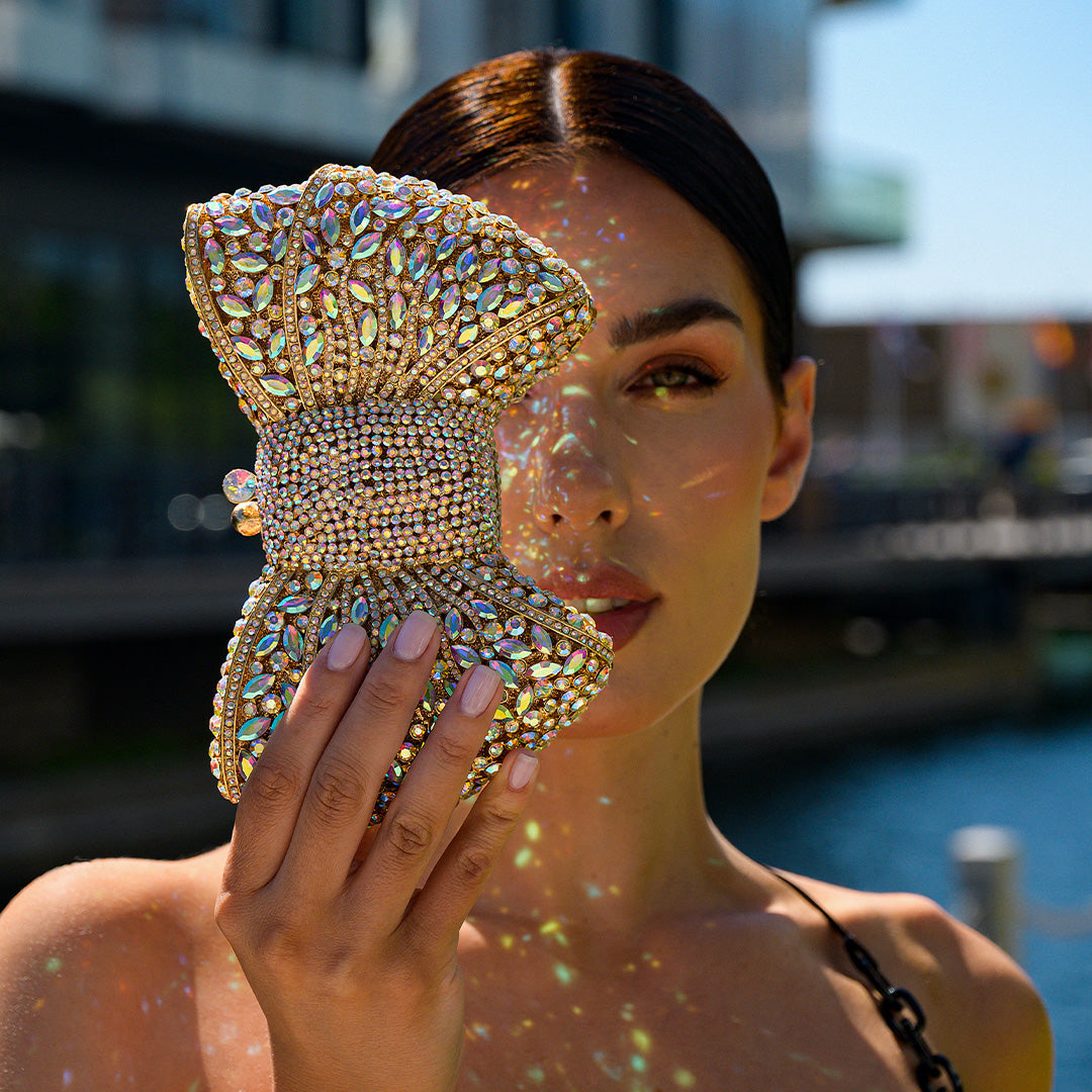 Fiorette Crystal Bow Clutch – FIORENE