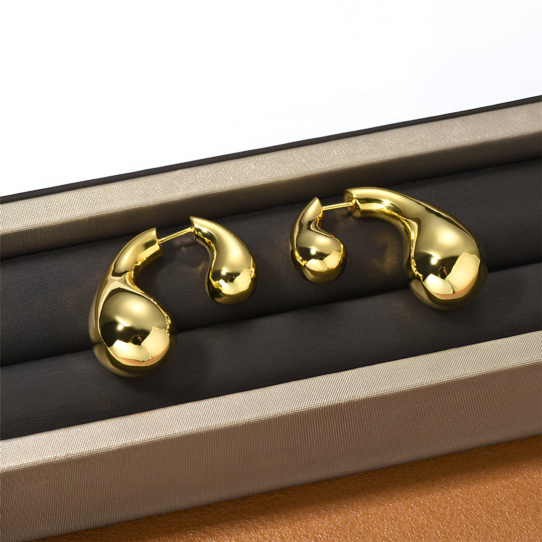 Golden Duo Drops Earrings – FIORENE