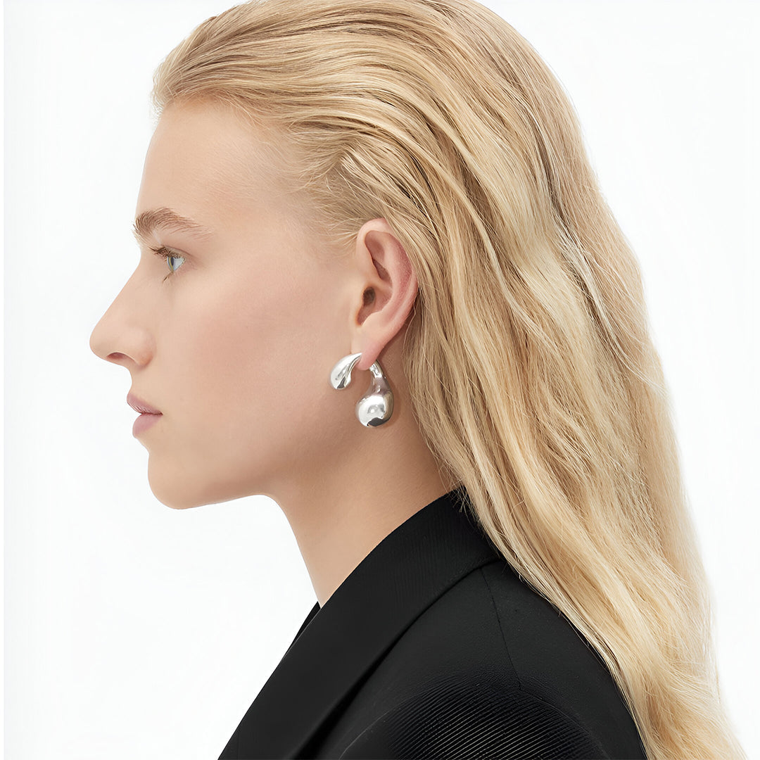 Golden Duo Drops Earrings – FIORENE