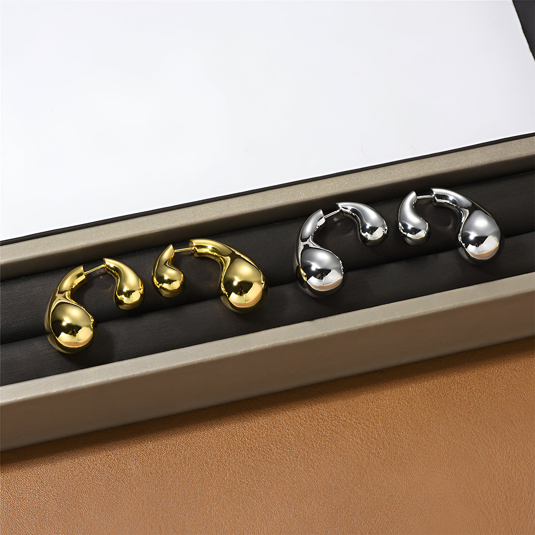 Golden Duo Drops Earrings – FIORENE