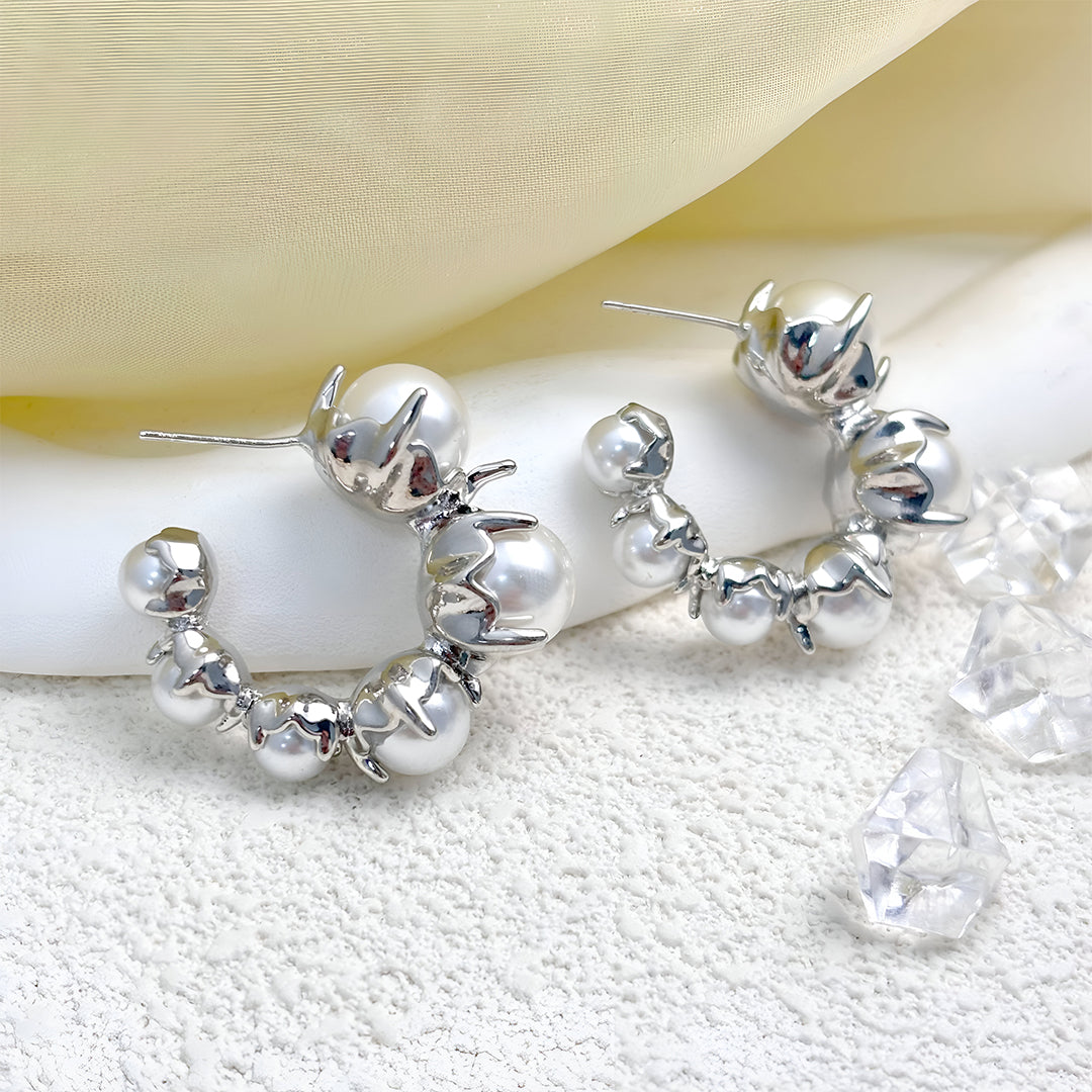 Golden Pearl Bloom Earrings – FIORENE