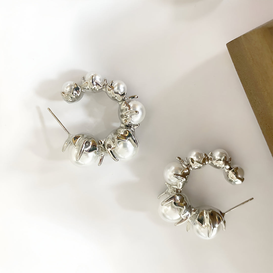 Golden Pearl Bloom Earrings – FIORENE