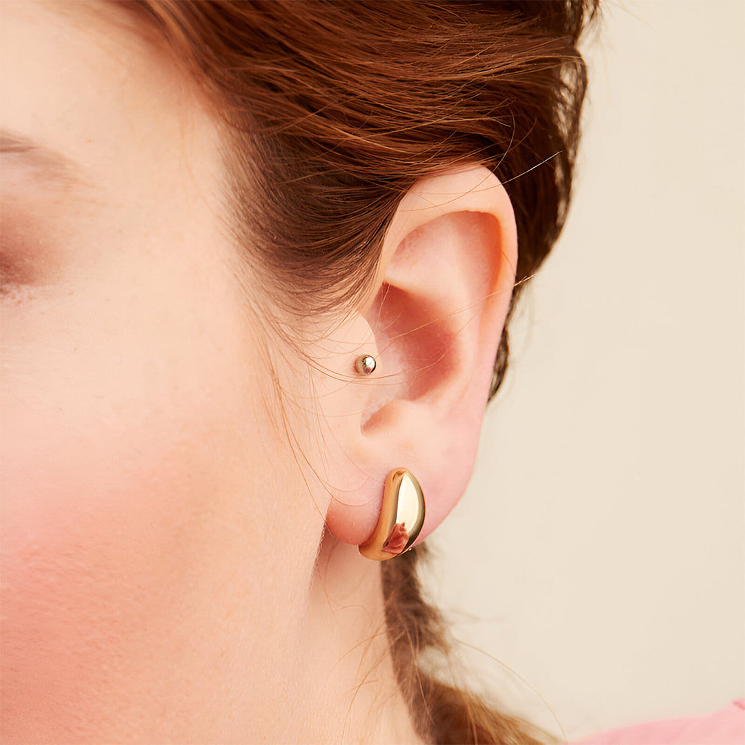 Soft Gold Dome Earrings – FIORENE