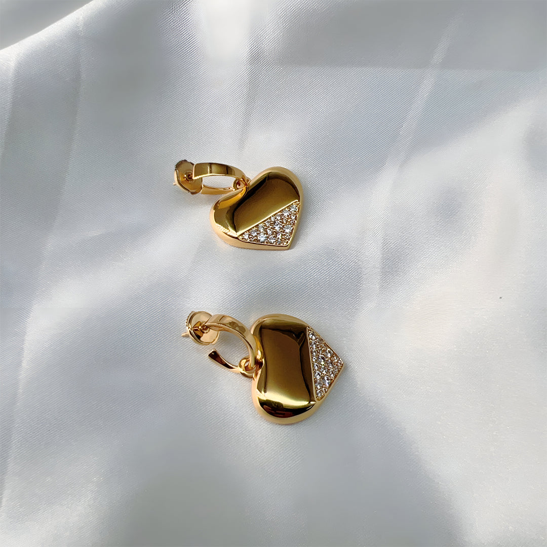 Golden Heart Spark Earrings – FIORENE