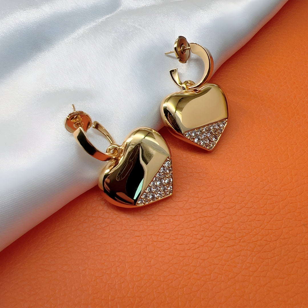 Golden Heart Spark Earrings – FIORENE