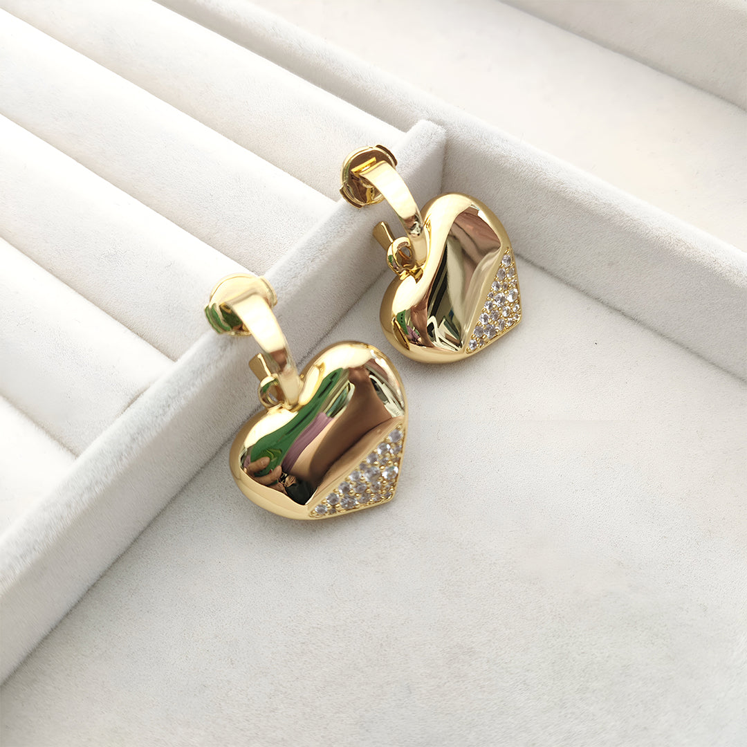 Golden Heart Spark Earrings – FIORENE