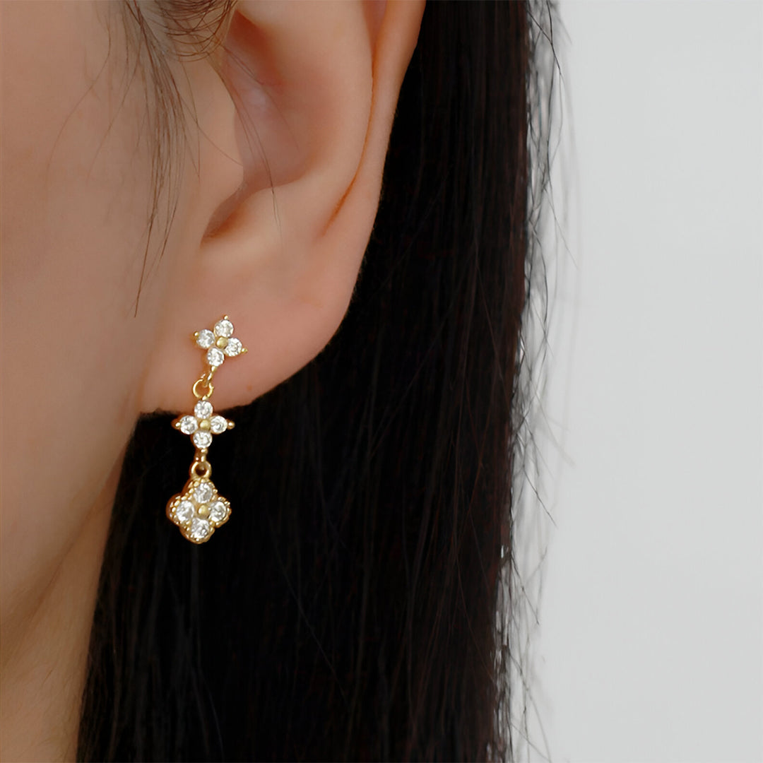 Golden Petal Drop Earrings – FIORENE