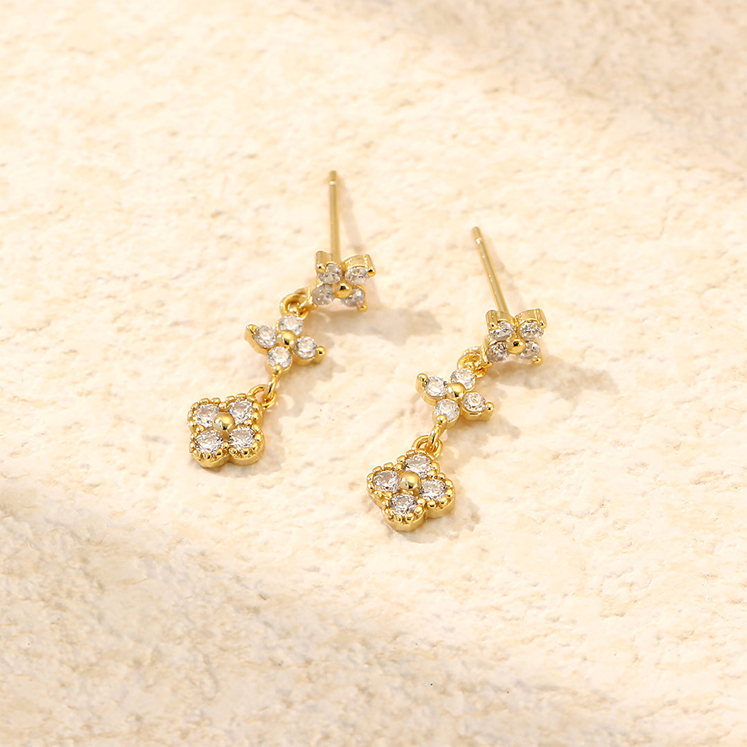 Golden Petal Drop Earrings – FIORENE