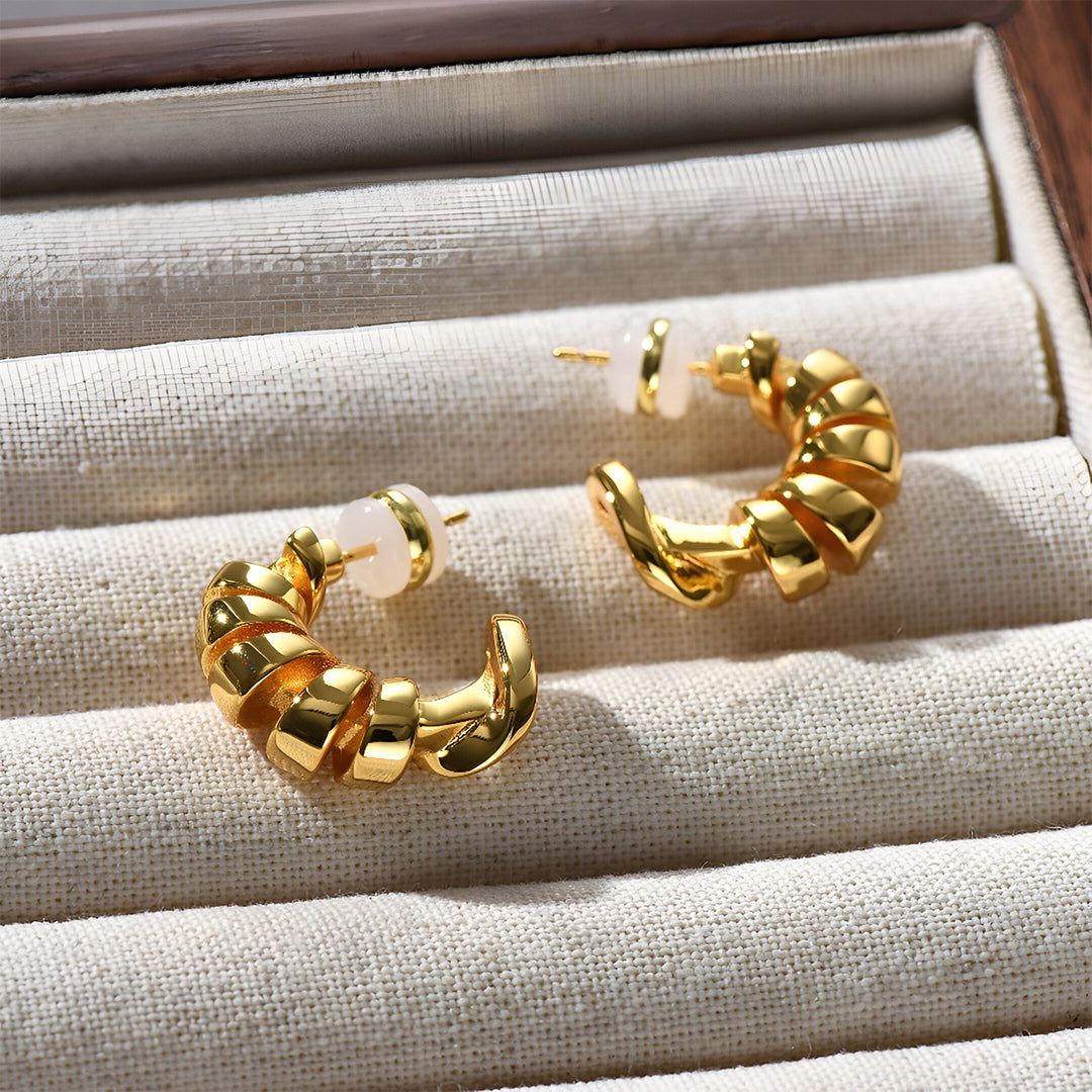 Golden Ribbon Hoops – FIORENE