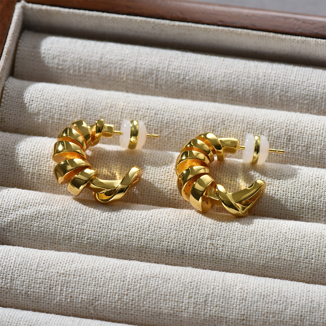 Golden Ribbon Hoops – FIORENE