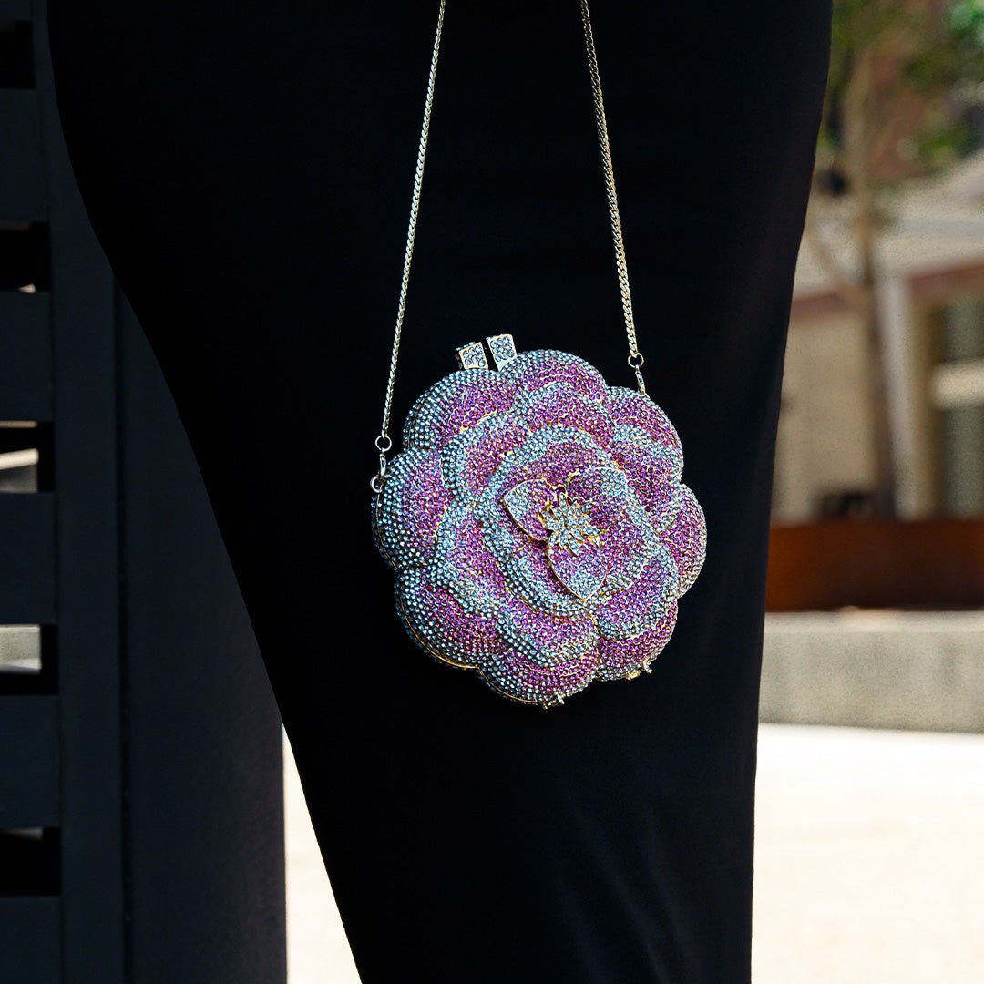 Camélia Crystal Bloom Clutch – FIORENE