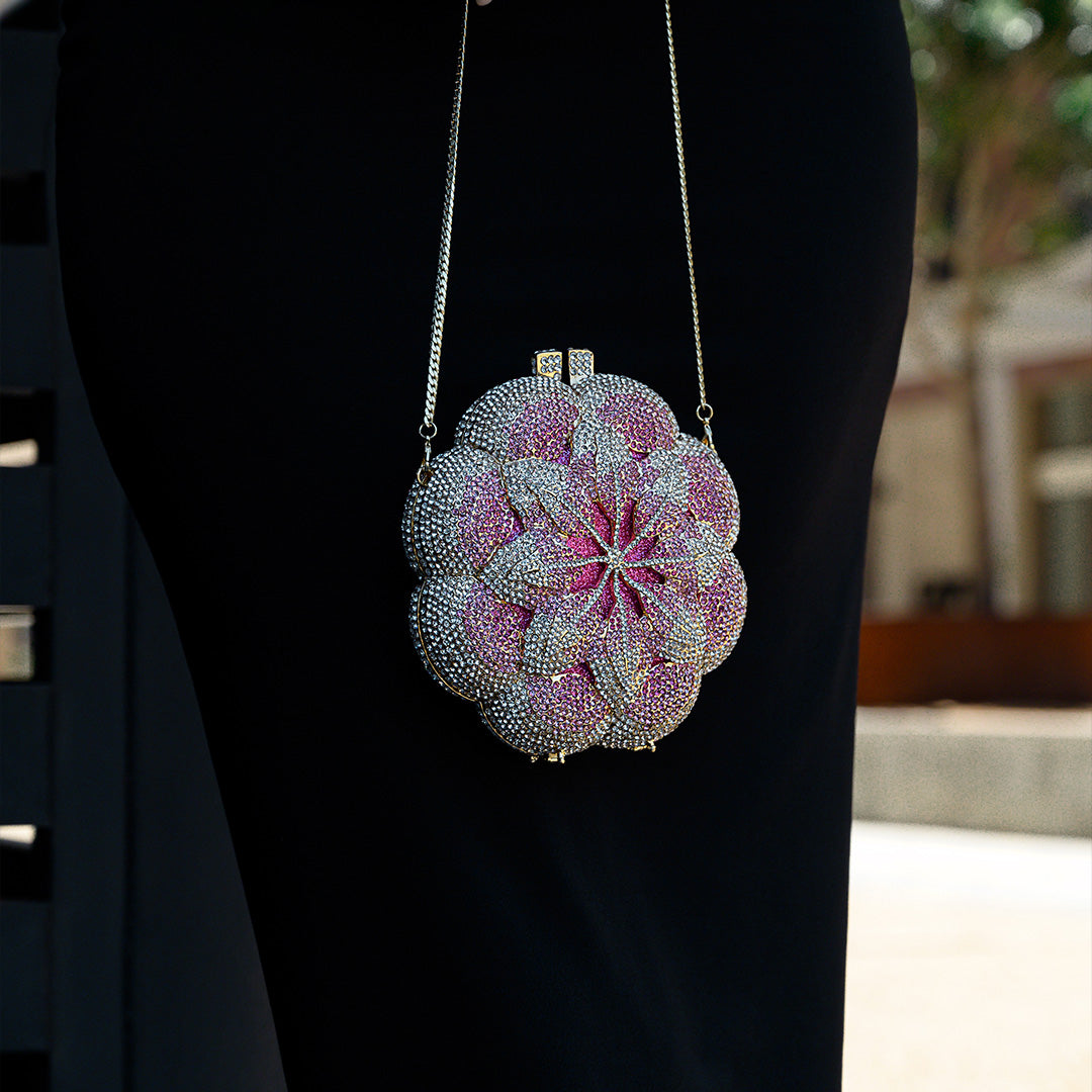 Camélia Crystal Bloom Clutch – FIORENE