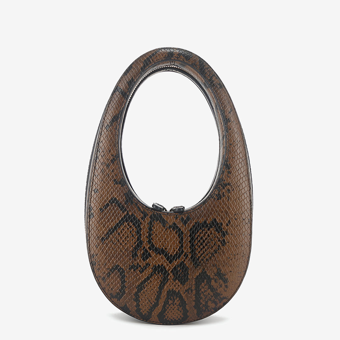 Snake Print Sculpted Handbag - FIORENE