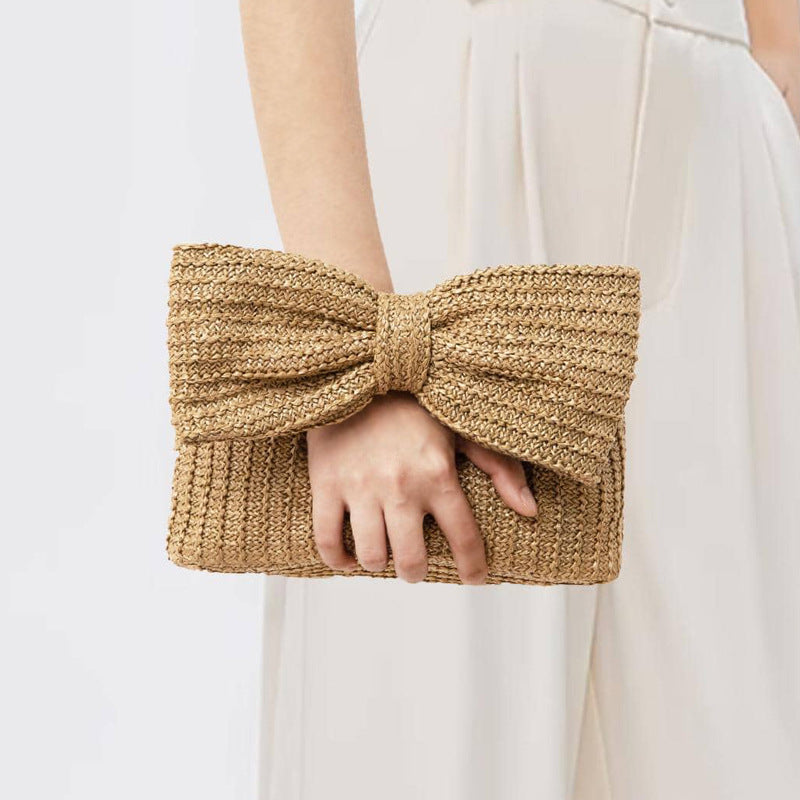 Solstice Bow Raffia Handbag – FIORENE