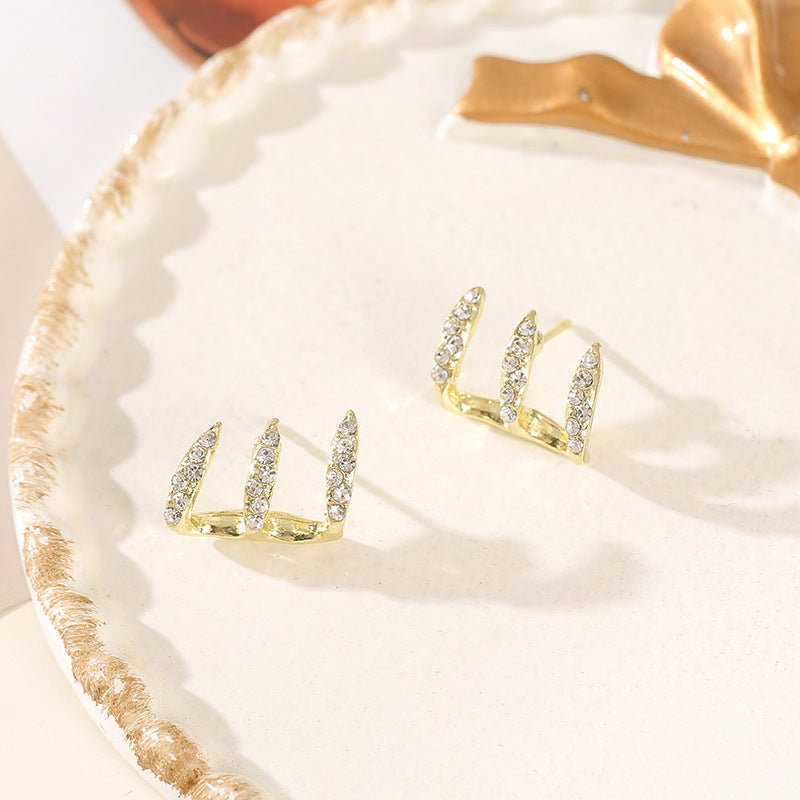 Trilogy Crystal Hoop Earrings – FIORENE