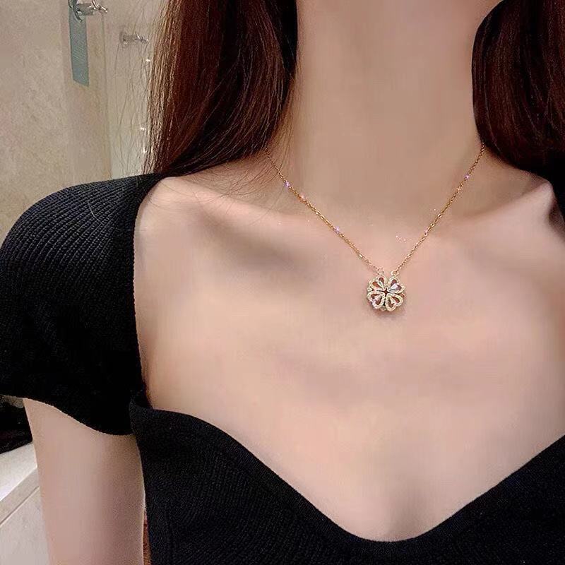 Dual Style Heart Clover Necklace - FIORENE