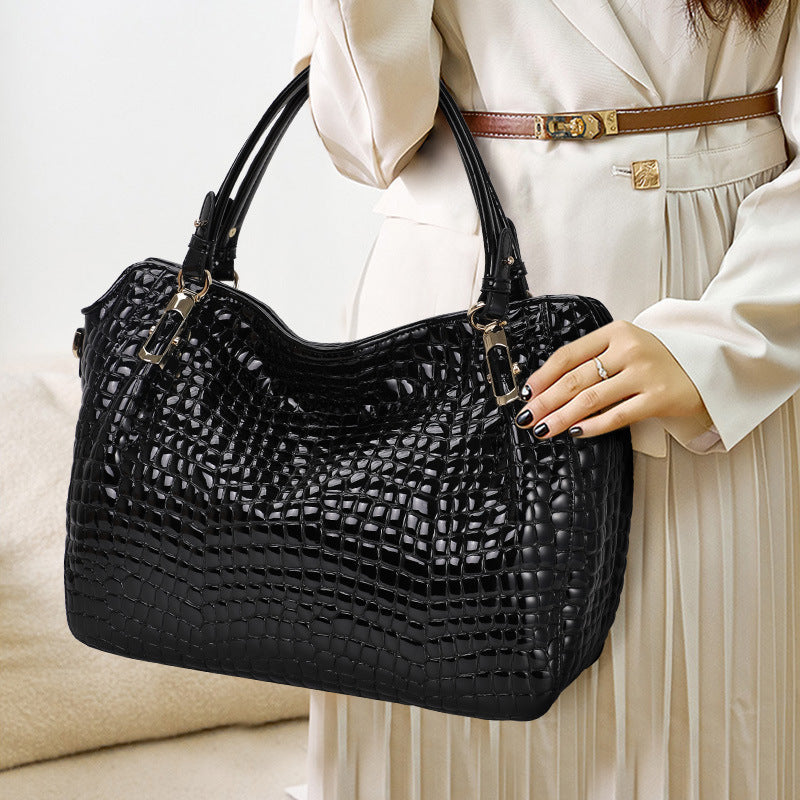 Midnight Croc Radiance Shoulder Bag – FIORENE