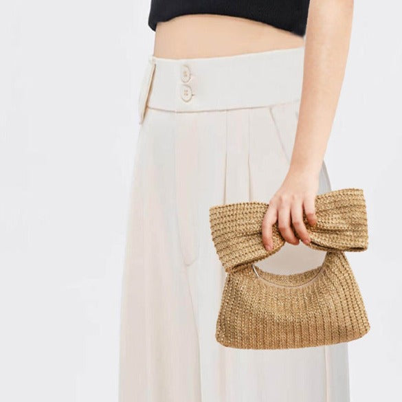 Solstice Bow Raffia Handbag – FIORENE