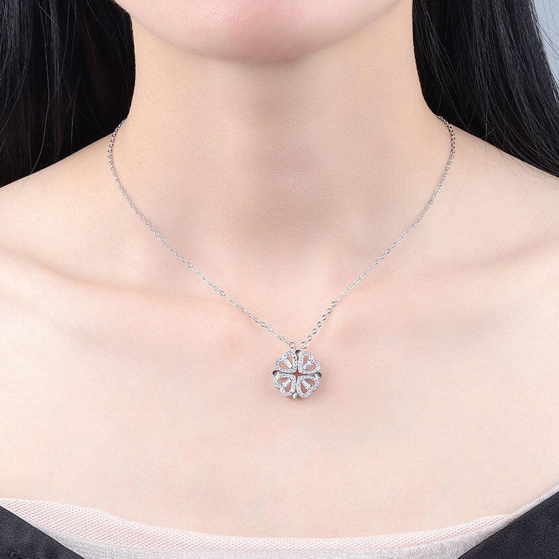 Dual Style Heart Clover Necklace - FIORENE