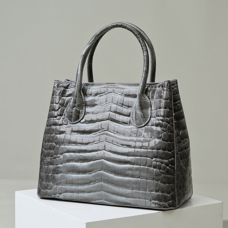 Slate Croco Luxe Tote Bag – FIORENE