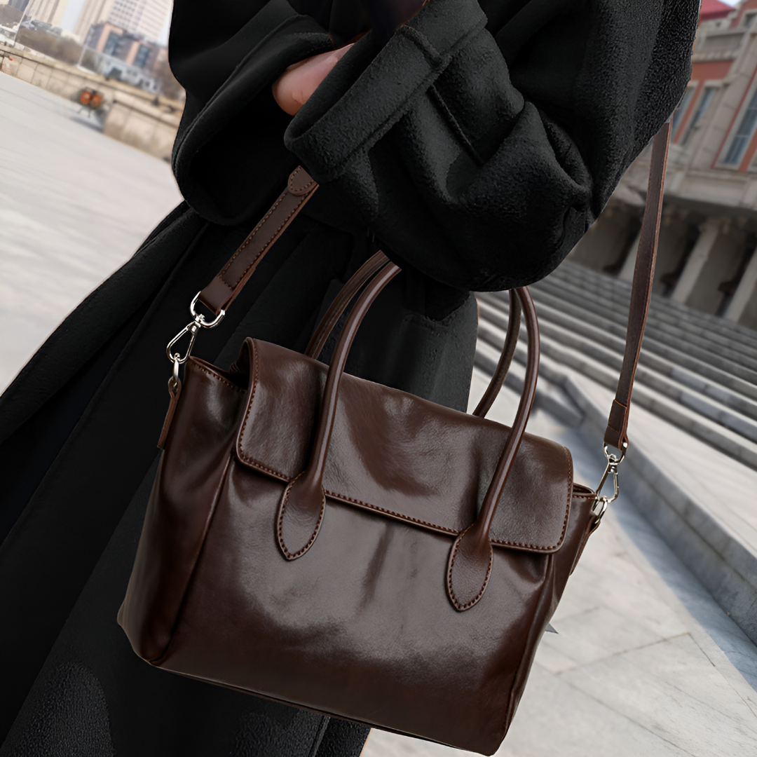 Mocha Classic Leather Satchel – FIORENE