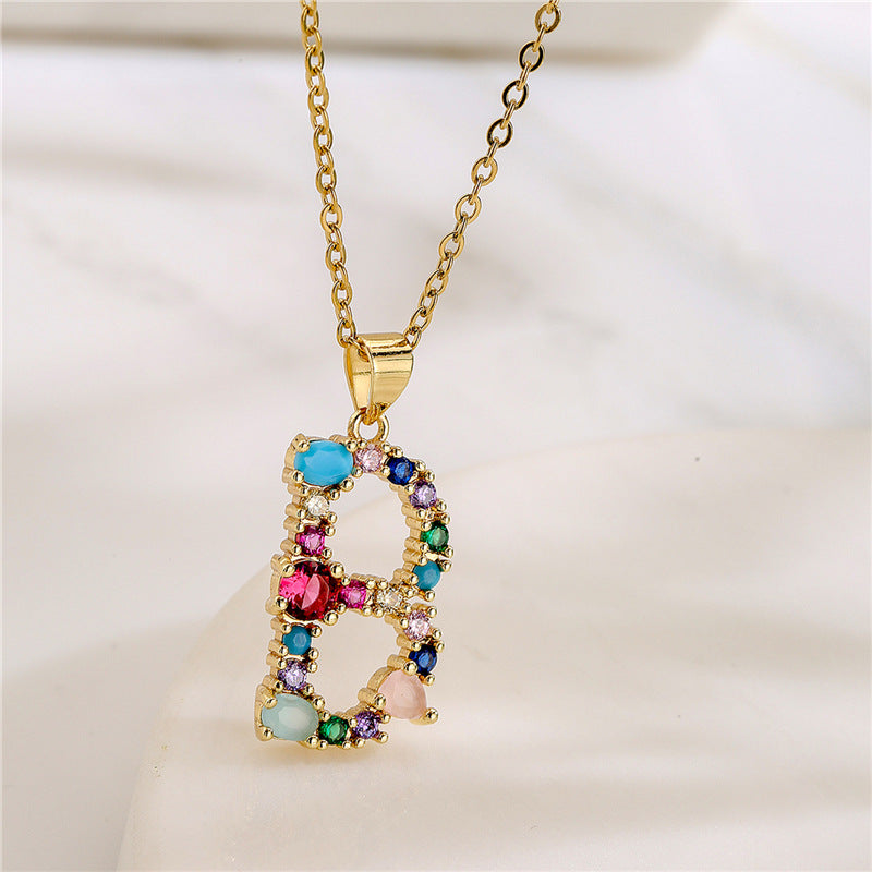 Aurora Initial Charm Necklace – FIORENE