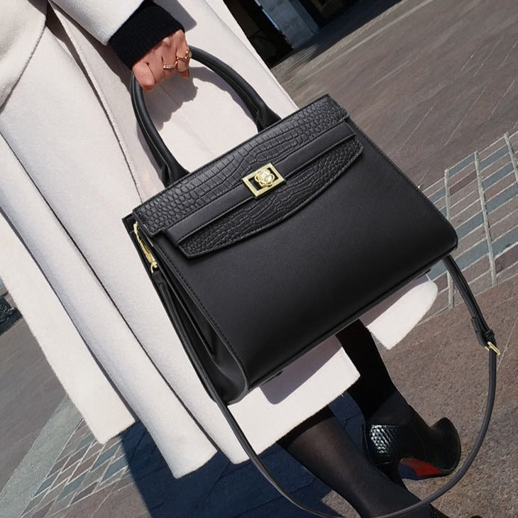 Midnight Croco Elegance Handbag - FIORENE
