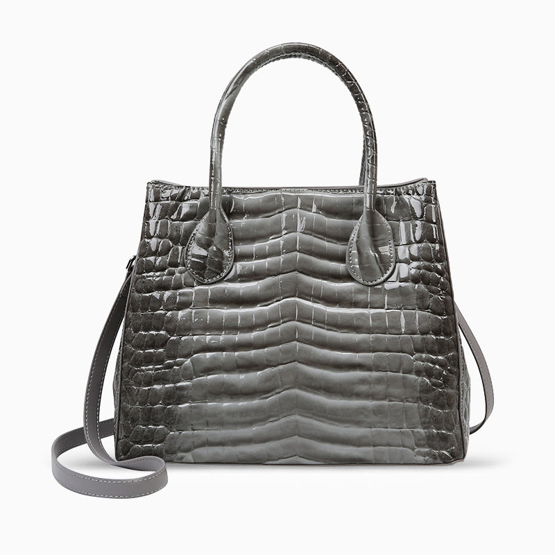 Slate Croco Luxe Tote Bag – FIORENE