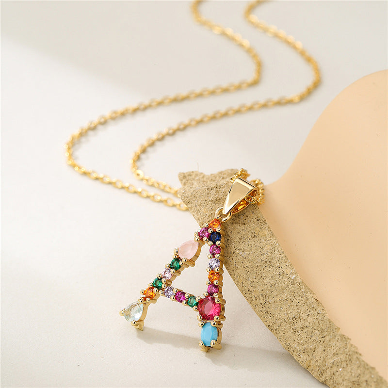 Aurora Initial Charm Necklace – FIORENE