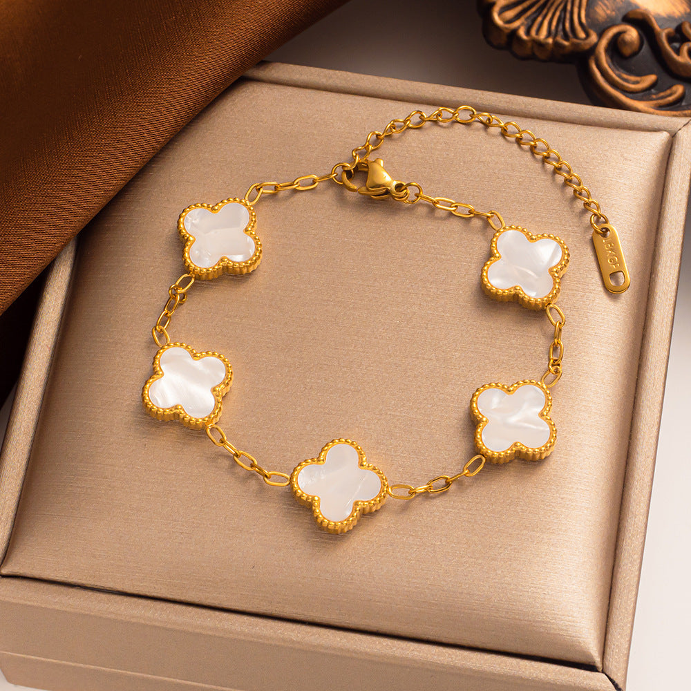 Mystic Onyx Quatrefoil Anklet – FIORENE
