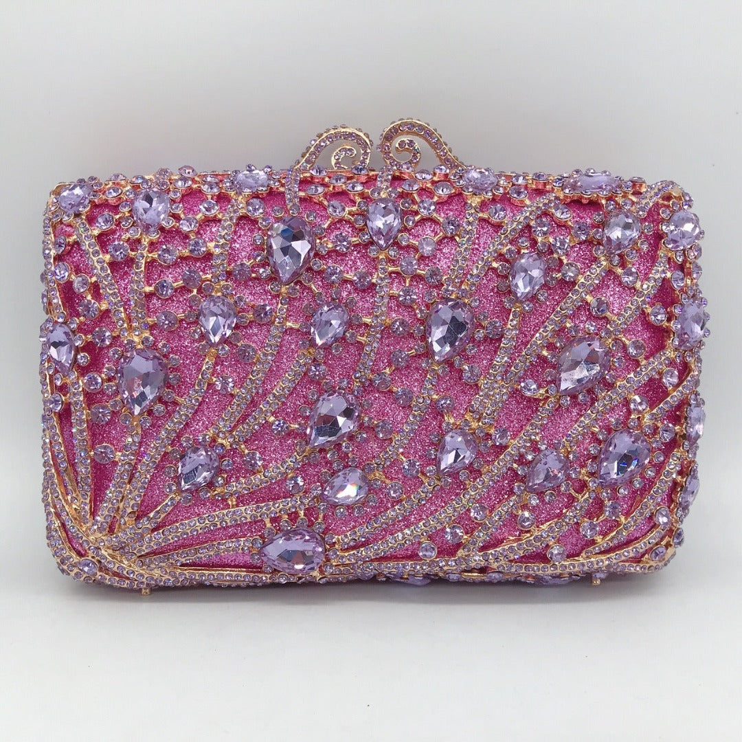 Rosé Crystal Bloom Clutch – FIORENE