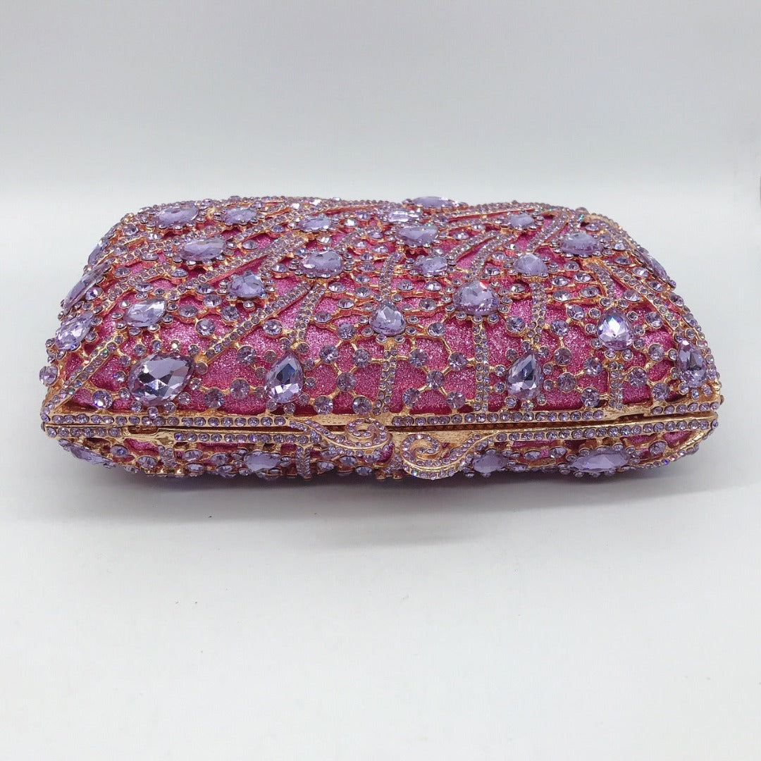 Rosé Crystal Bloom Clutch – FIORENE