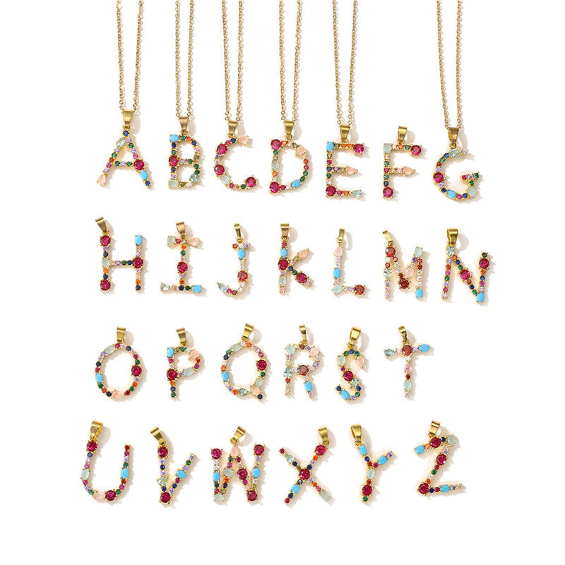Aurora Initial Charm Necklace – FIORENE